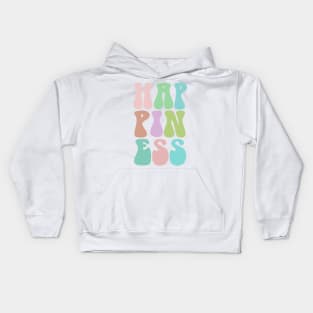 Happiness - Cute Pastel Typography Design Kids Hoodie